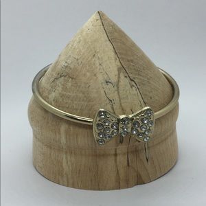 Gold Bow Bangle rhinestone